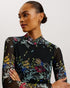 AMANDHA-Tops-Printed Mesh Long Sleeve Top- Ted Baker Romania